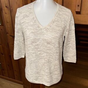 Pure Jill J Jill size XS Petite XSP Elegant Beige V-Neck Sweater for Women